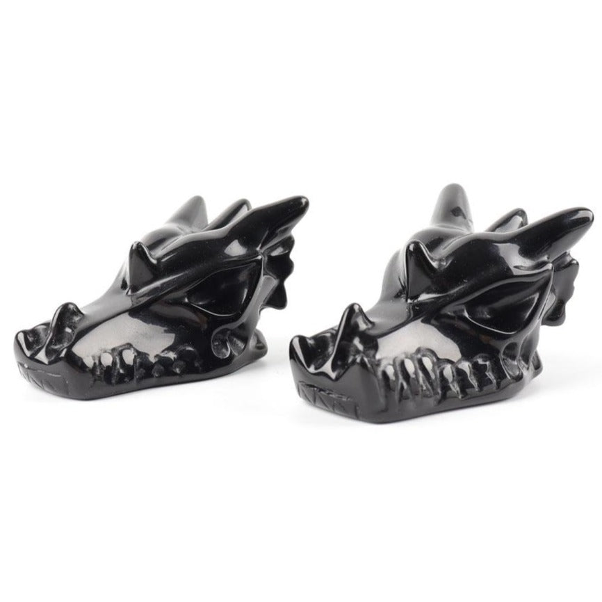 Black Obsidian Dragon Head Crystal Carving 2.5in