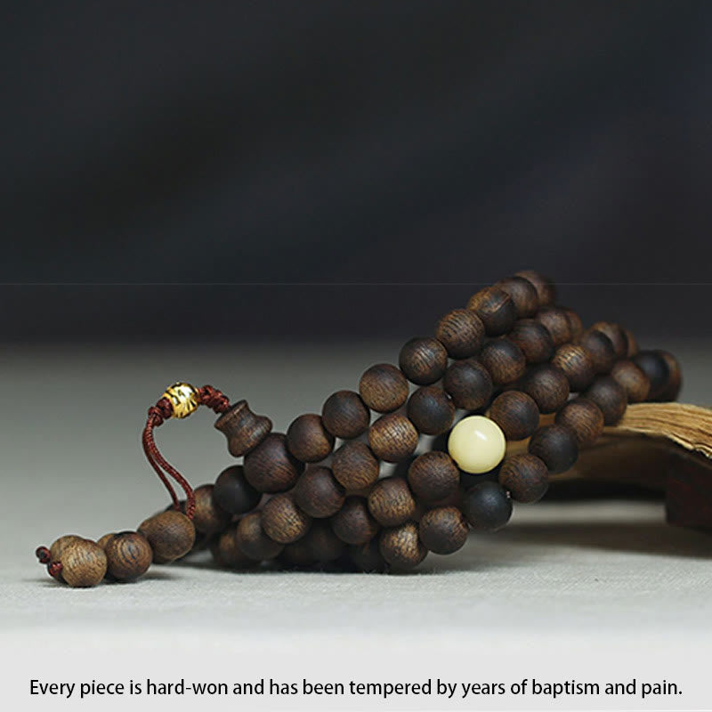 8mm Agarwood Mala Bracelet for Protection & Balance