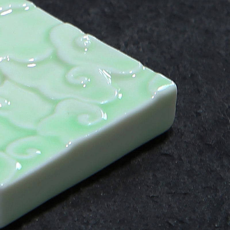 Mini Ceramic Incense Burner with Auspicious Cloud Design