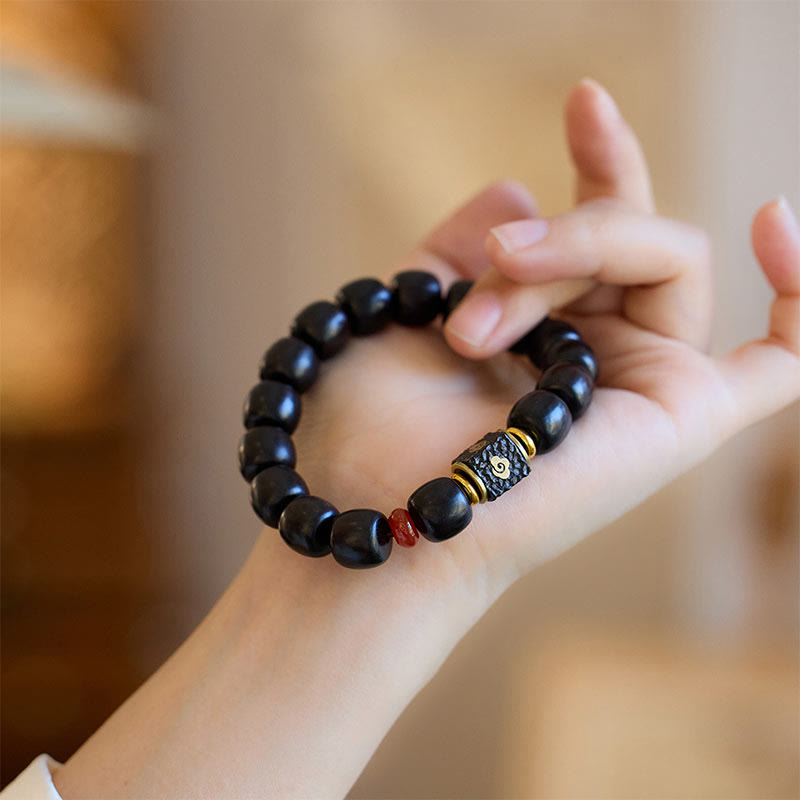 Ebony Wood Auspicious Clouds Calm Bracelet 14-16cm