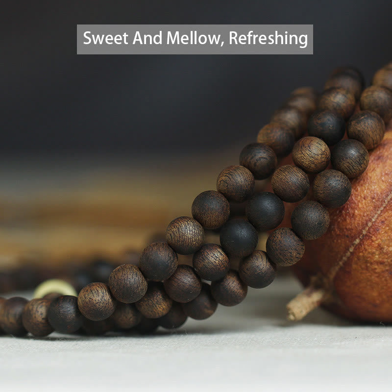 8mm Agarwood Mala Bracelet for Protection & Balance
