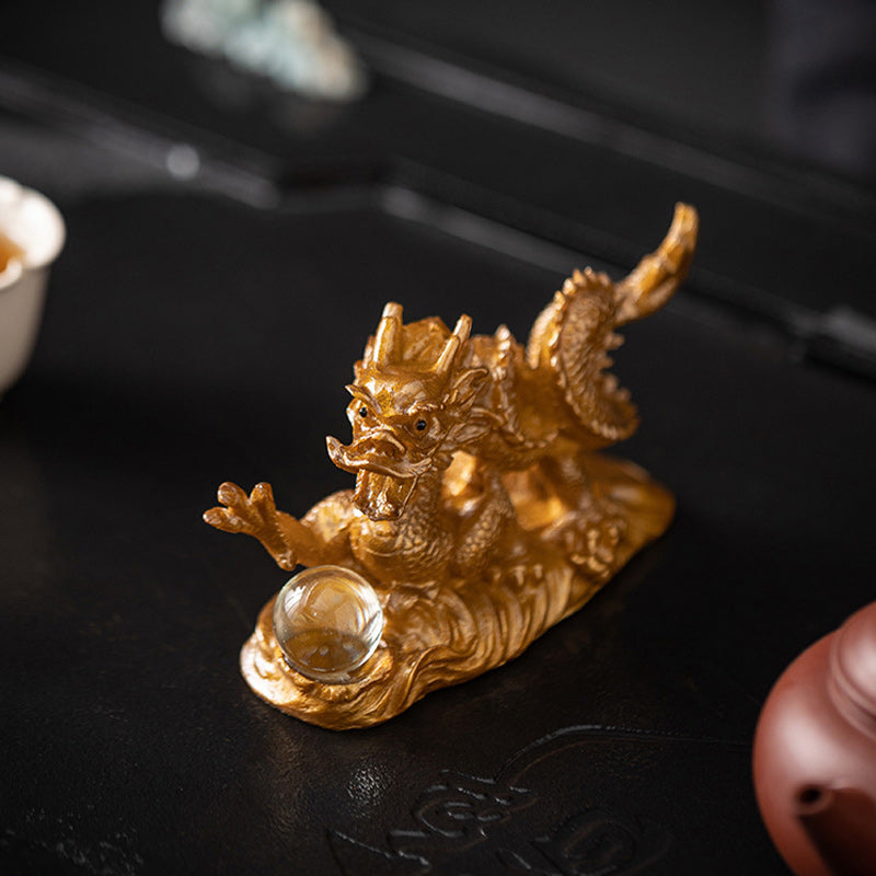 Year of the Dragon Color-Changing Resin Tea Pet Figurine