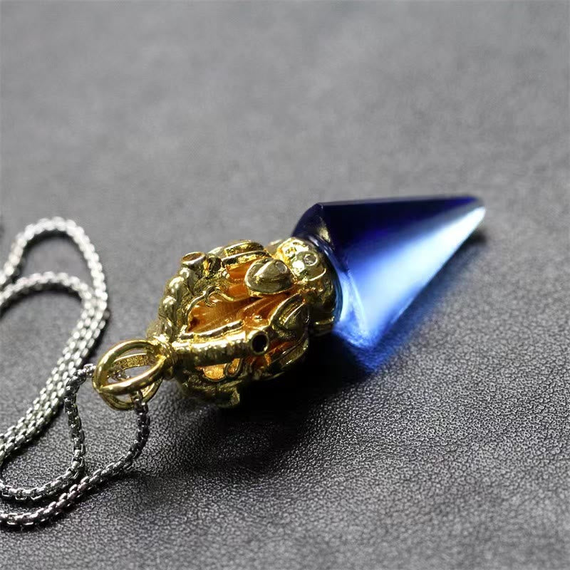 Liuli Crystal Dorje Vajra Spiritual Strength Necklace