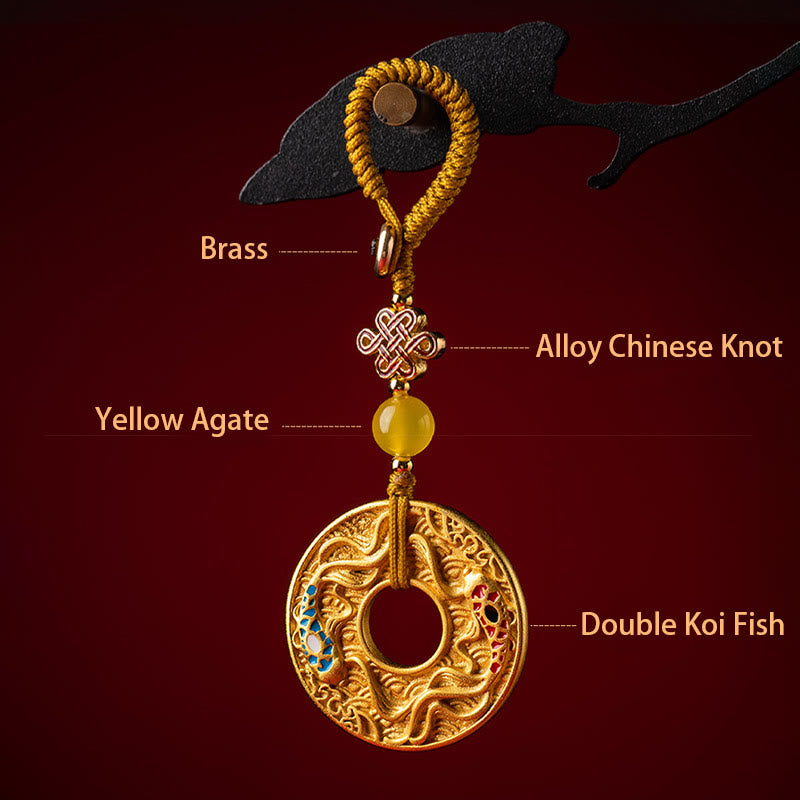 Double Koi Fish Peace Buckle Key Chain | Wealth & Luck Charm