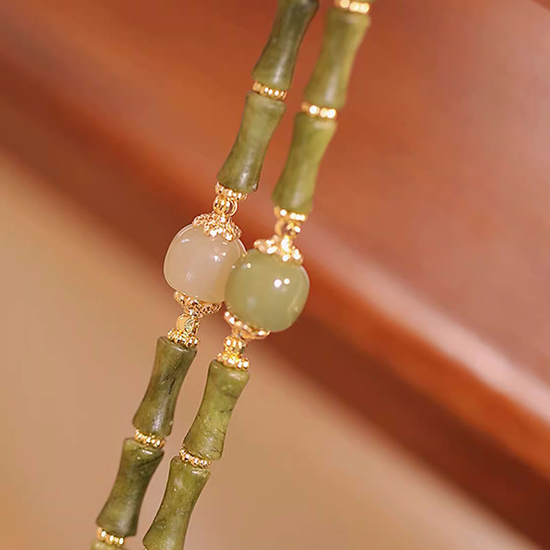 11mm Peridot Hetian Jade Luck Jade Bracelet