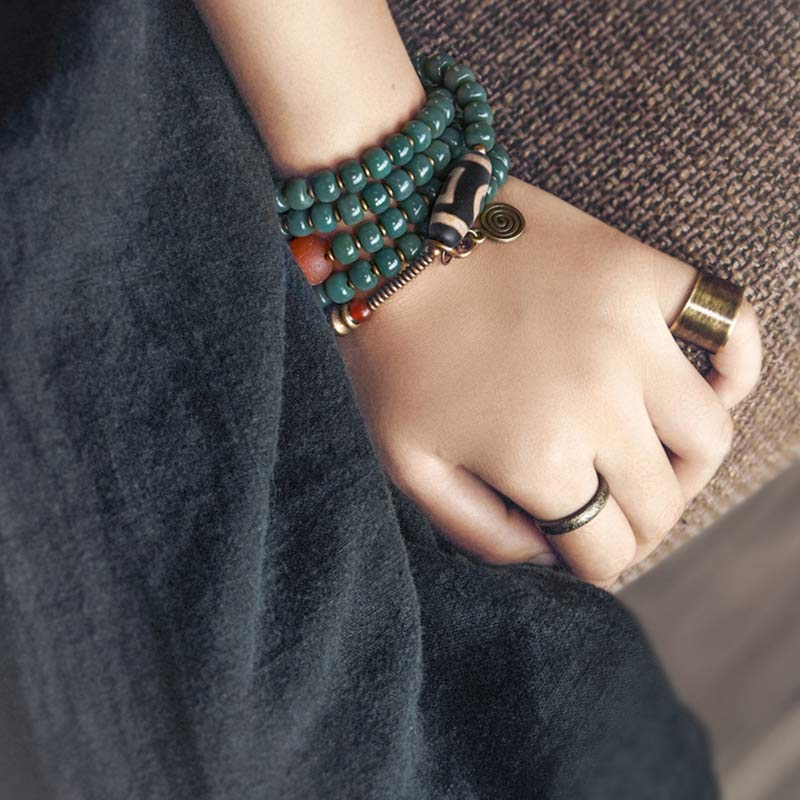 108 Beads Bodhi Seed Mala Wisdom Bracelet for Meditation