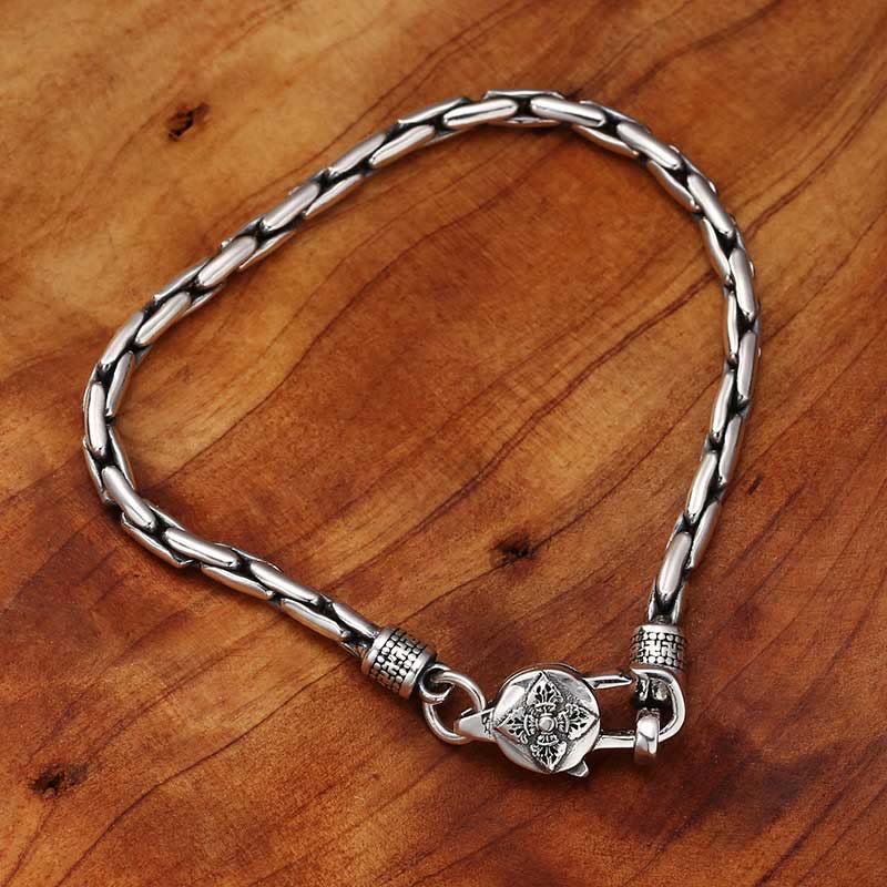 Copper Plated Silver Om Mani Padme Hum Strength Bracelet