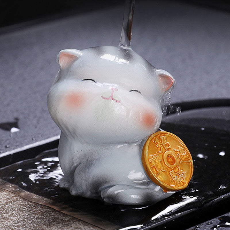 Color Changing Mini Cat Resin Tea Pet | Zen Decor Figurine