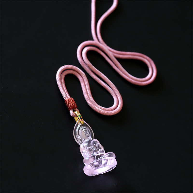 Liuli Crystal Buddha Necklace | Medicine Buddha Amulet | Healing
