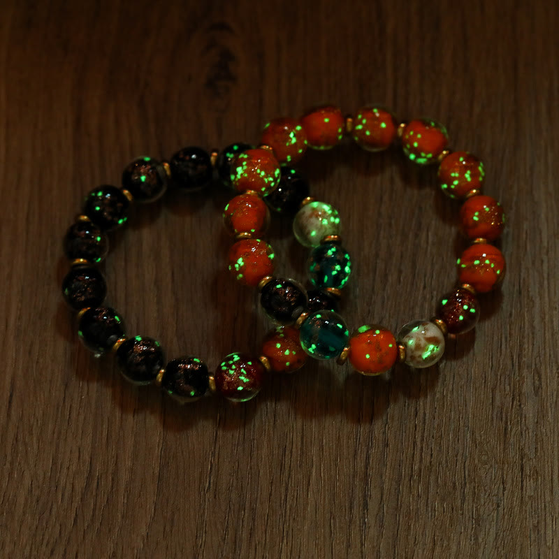 Luminous Liuli Glass 10mm Spiritual Bead Bracelet for Luck