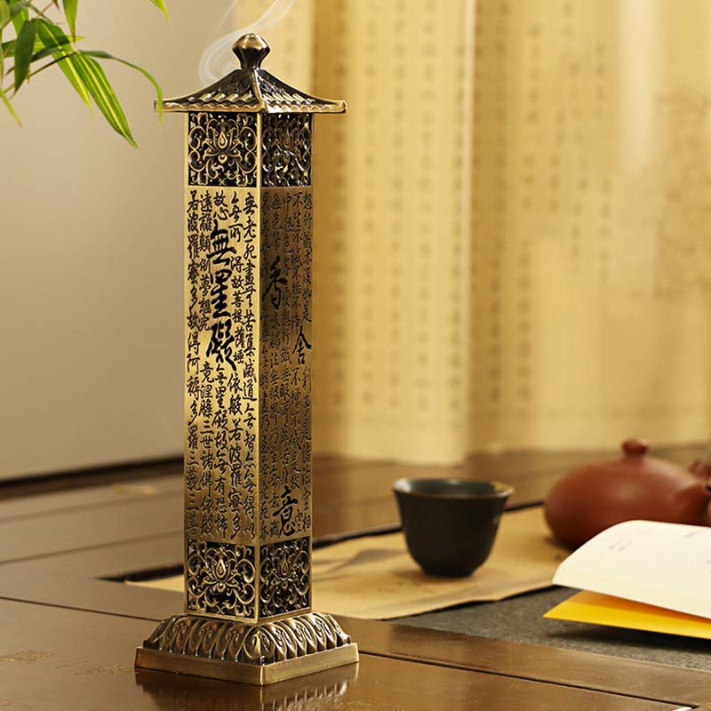 Heart Sutra Alloy Incense Burner for Spiritual Healing