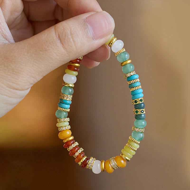 Rainbow Jade Agate Confidence Bracelet 6mm Healing Jewelry