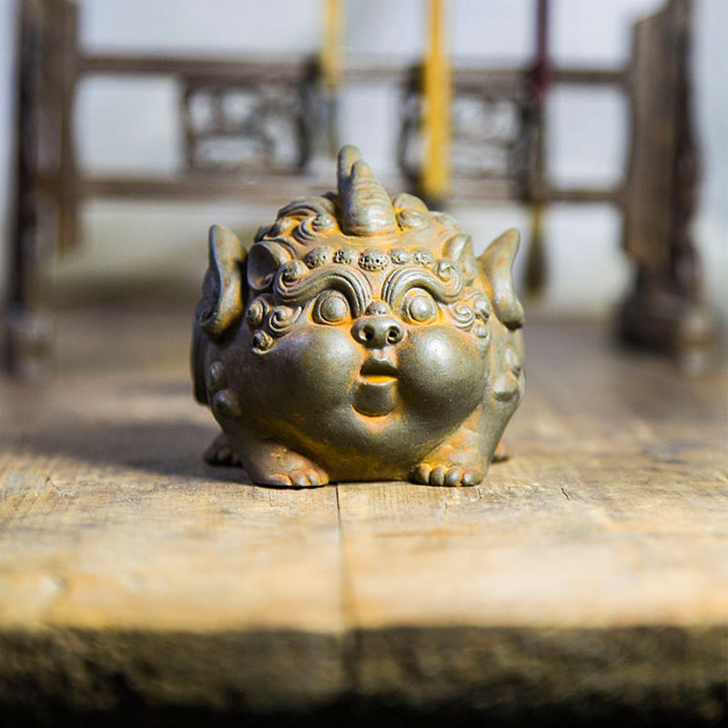 9cm Handmade PiXiu Wealth Statue Iron Powder Resin Sculpture