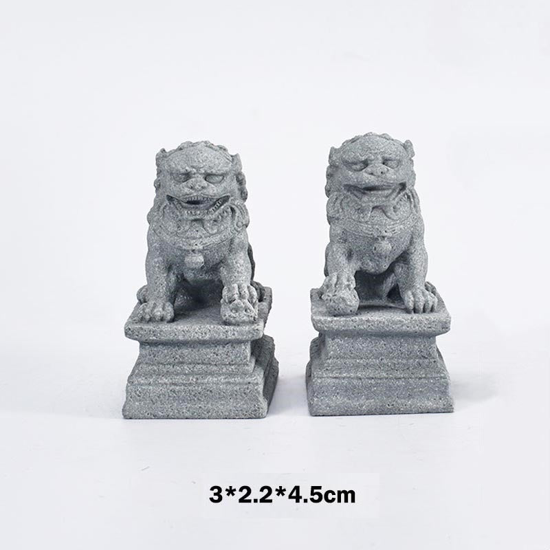 Fu Dogs Elephant Turtle Spiritual Statues Set for Home Blessings