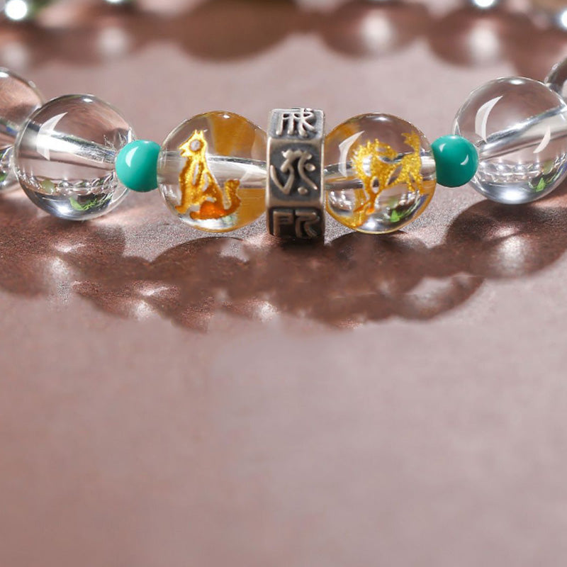 10mm Hetian Jade Chinese Zodiac Healing Bracelet