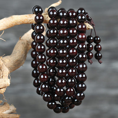 10mm Small Leaf Red Sandalwood Protection Bracelet