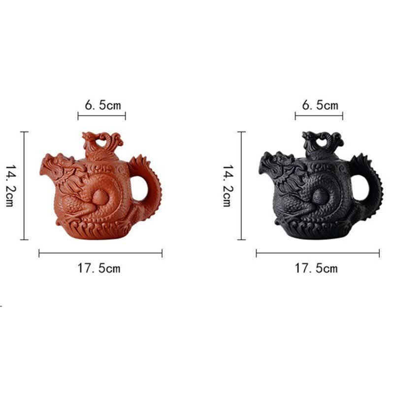Chinese Dragon Statue Ceramic Teapot | Healing Sounds