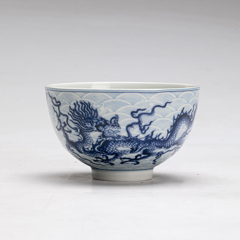 Blue Dragon Ceramic Teacup 80ml | Chinese Tea Cup
