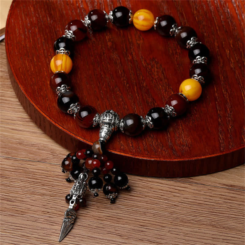 Tiger Eye Dragon Vein Agate Power Healing Bracelet