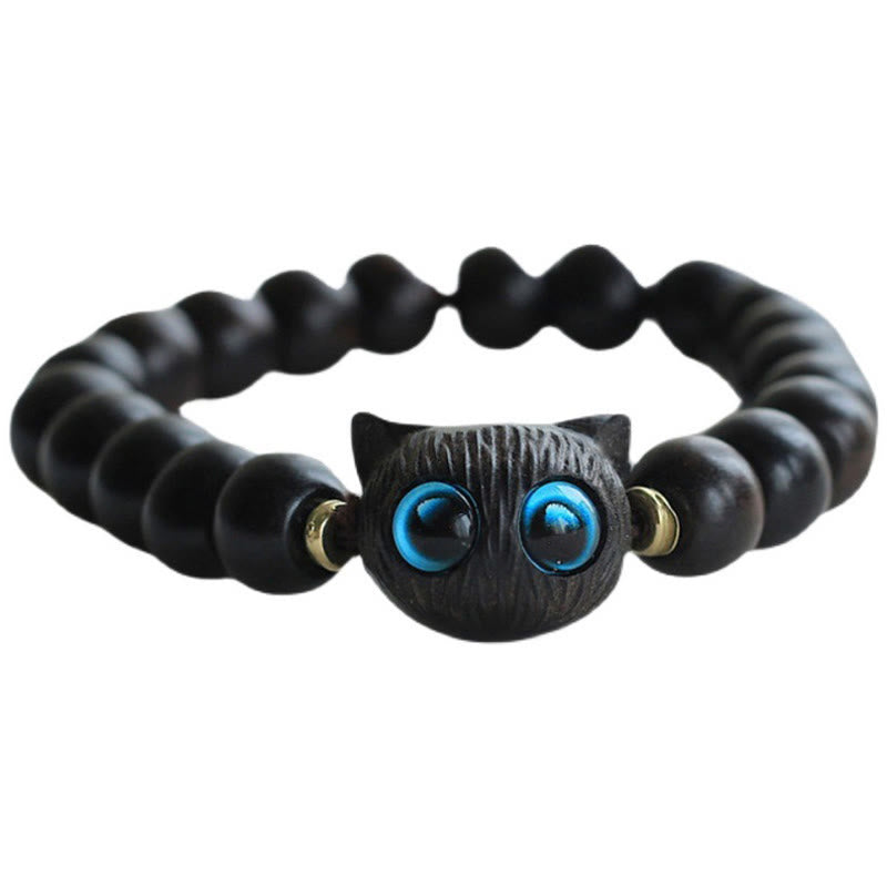 Ebony Wood & Green Sandalwood Peace Bracelet for Balance and Calm