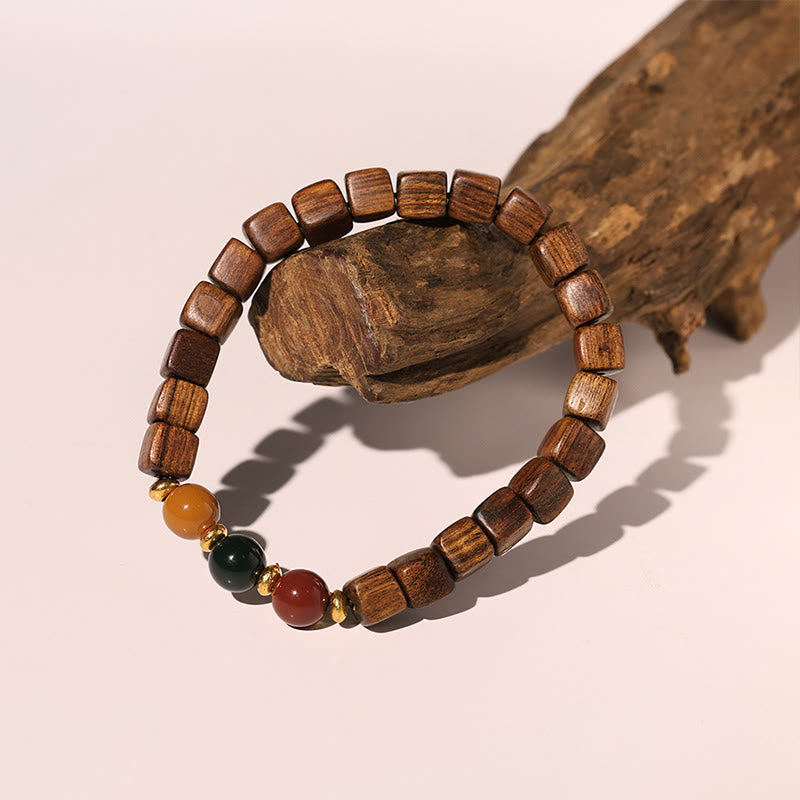 Rosewood Spiritual Bracelet with Fu Character | Warmth & Luck