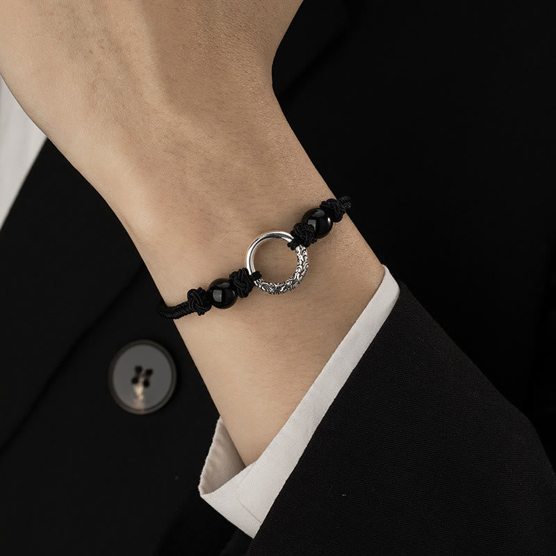 Black Onyx Peace Buckle Spiritual Protection Bracelet