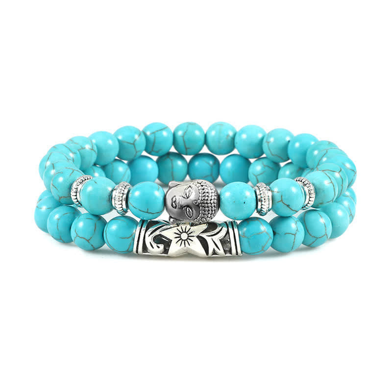 Unisex Tiger Eye & Red Turquoise Protection Bracelet Set