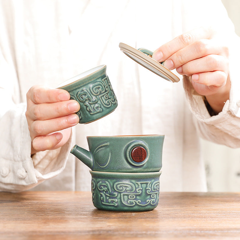 Sanxingdui Ceramic Chinese Tea Cup Set | Kung Fu Tea Gift