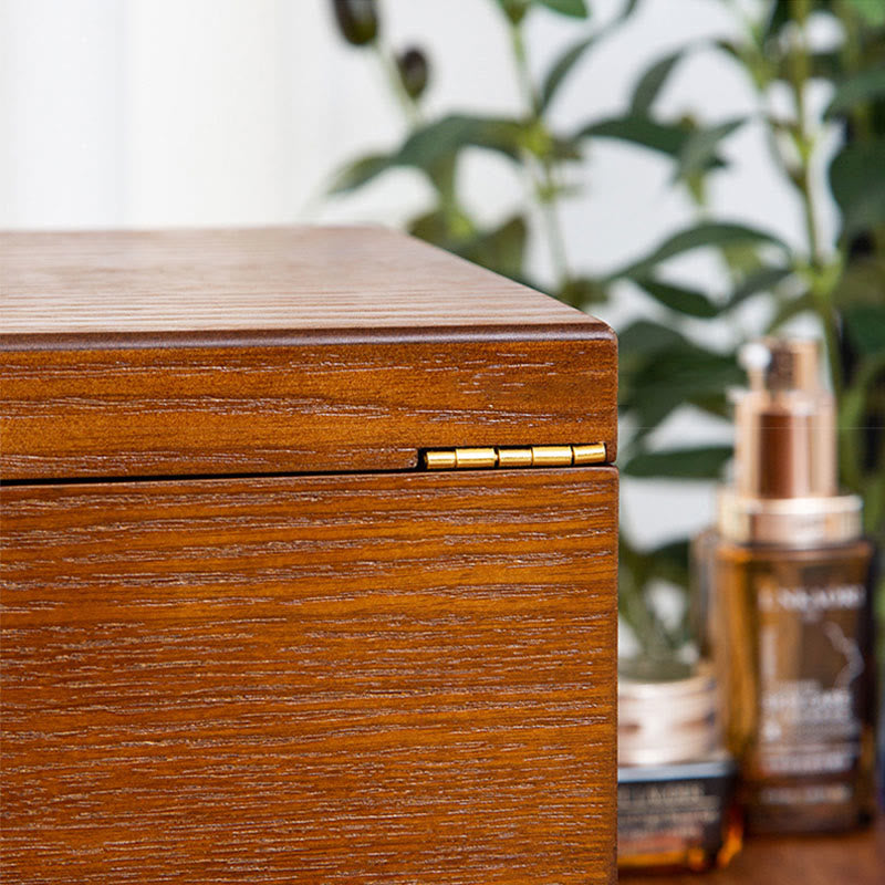 Three-Layer Wooden Jewelry Box for Zen Decor Storage