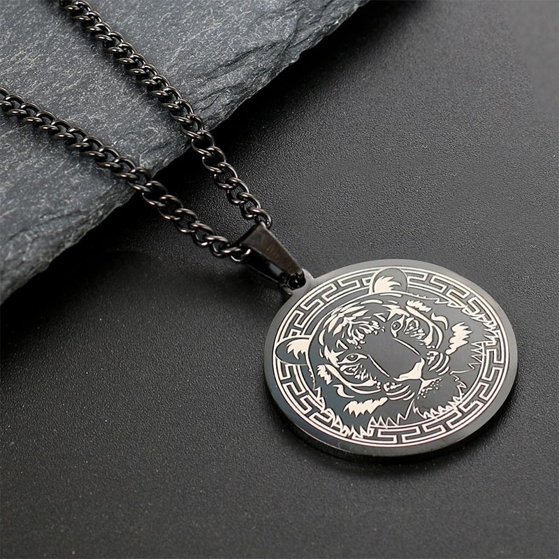 Unisex Titanium Steel Spiritual Protection Necklace with Animal Pendant