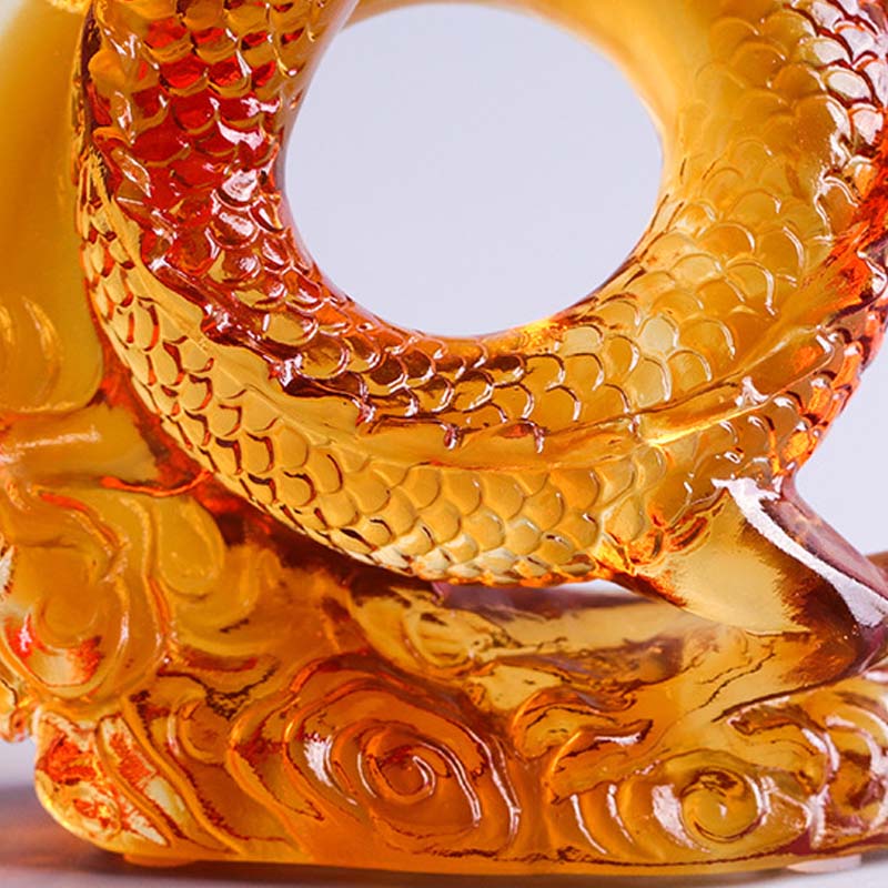Liuli Dragon Feng Shui Art Piece for Protection & Power