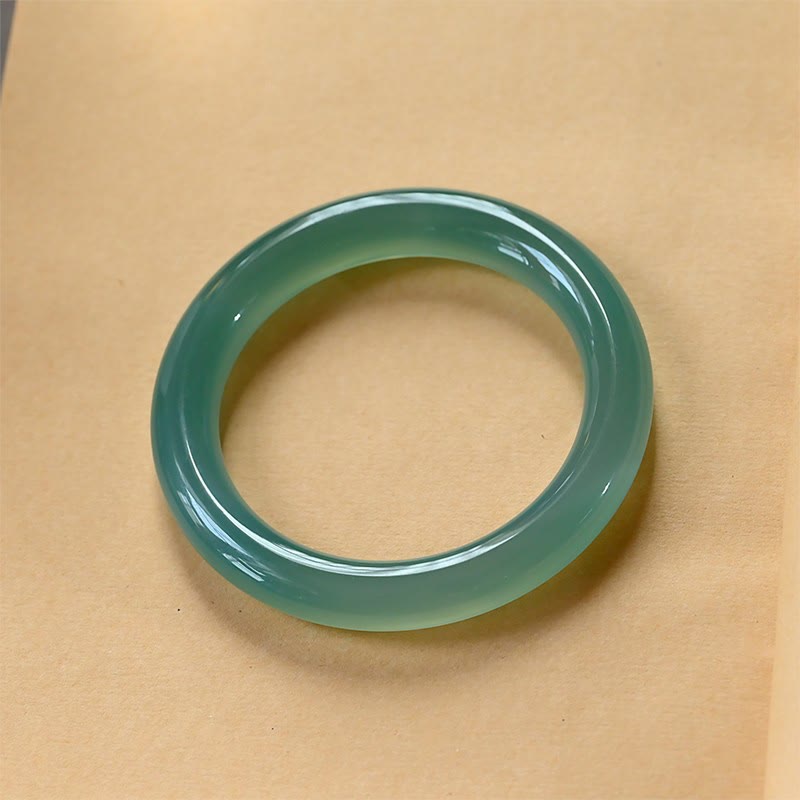 9mm Green Chalcedony Strength Bangle Bracelet