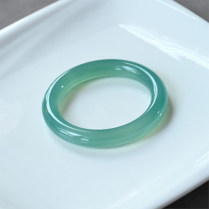 9mm Green Chalcedony Strength Bangle Bracelet