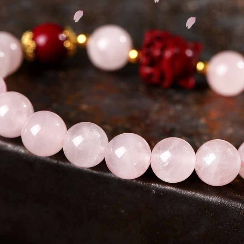 Pink Crystal Nine-Tailed Fox Love Bracelet 8mm Soothing