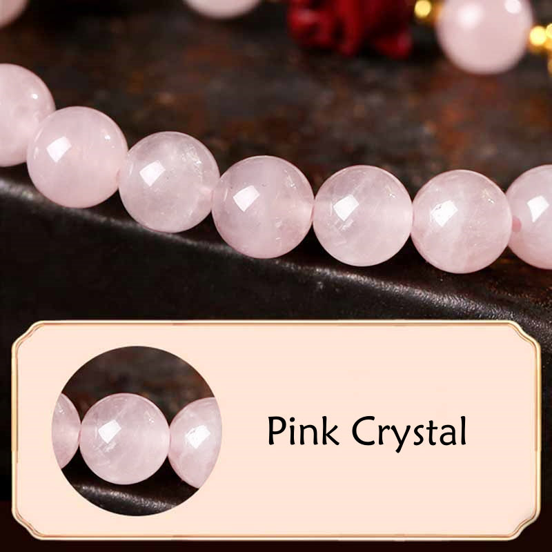 Pink Crystal Nine-Tailed Fox Love Bracelet 8mm Soothing
