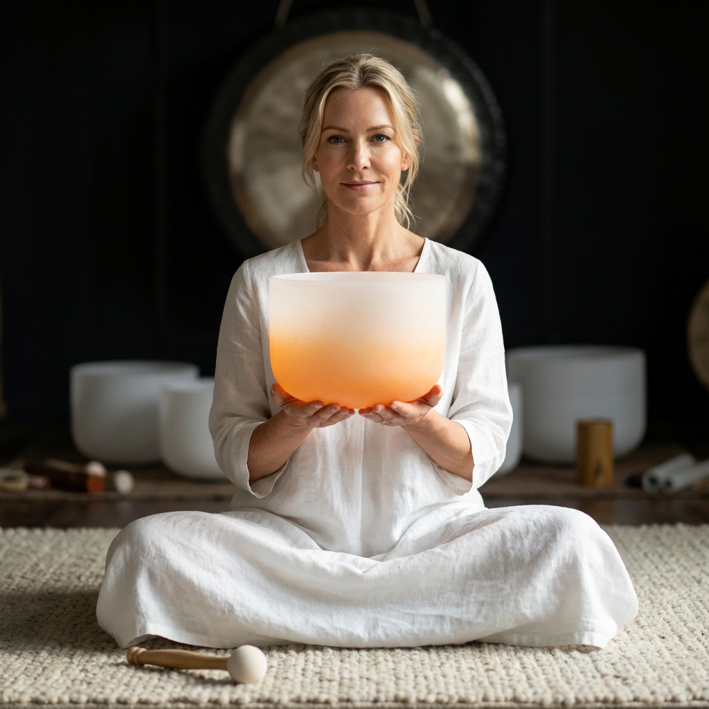 Crystal Singing Bowl - Sacral Chakra D Note Meditation Bowl