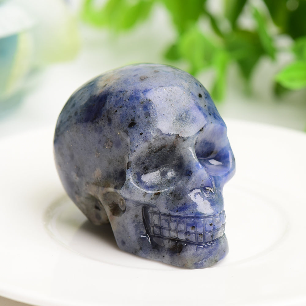 2.0-Inch Mixed Crystal Skull Carving for Spiritual Healing