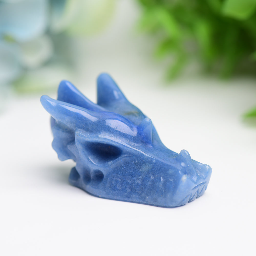 1.8" Mixed Crystal Dragon Head Figurine for Feng Shui