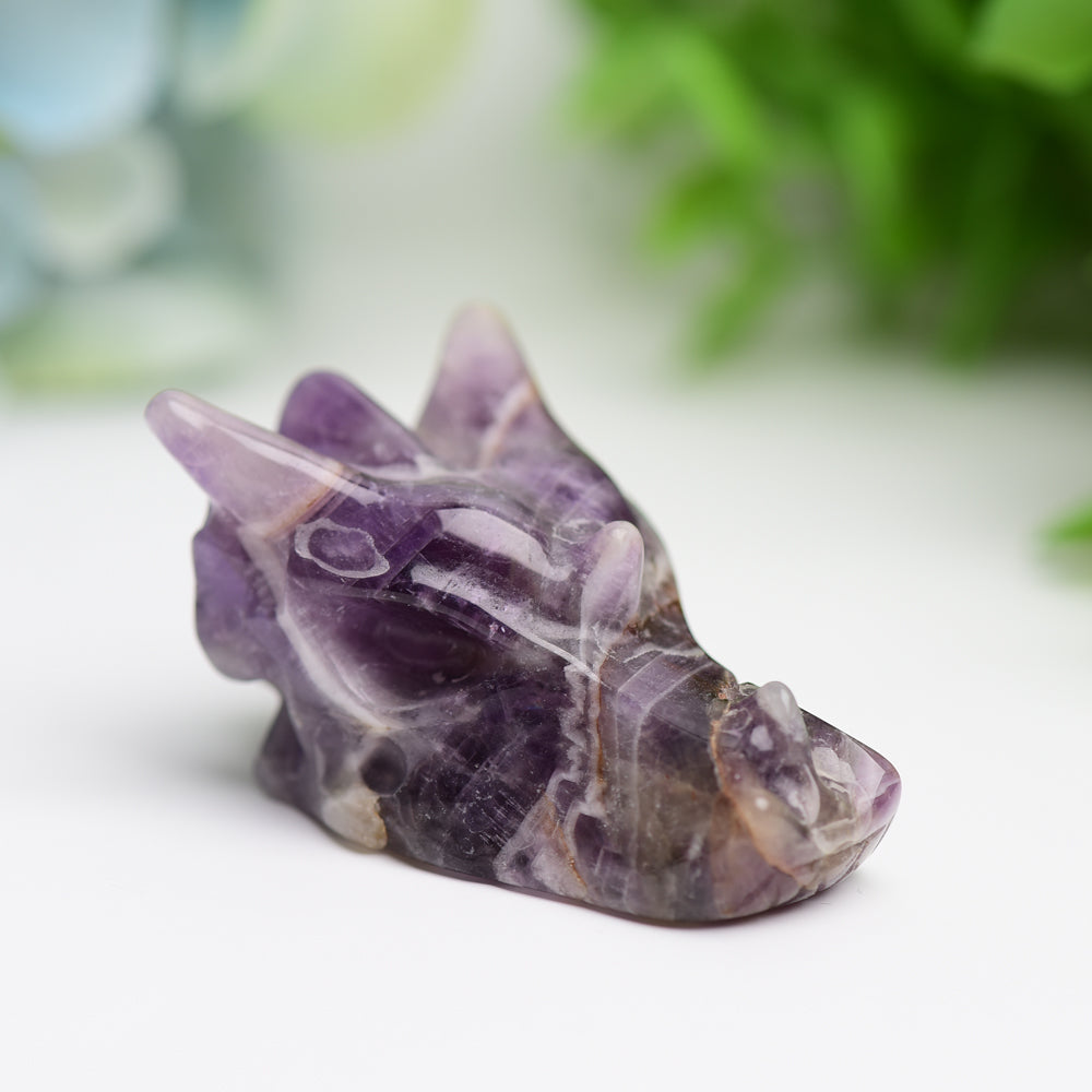1.8" Mixed Crystal Dragon Head Figurine for Feng Shui