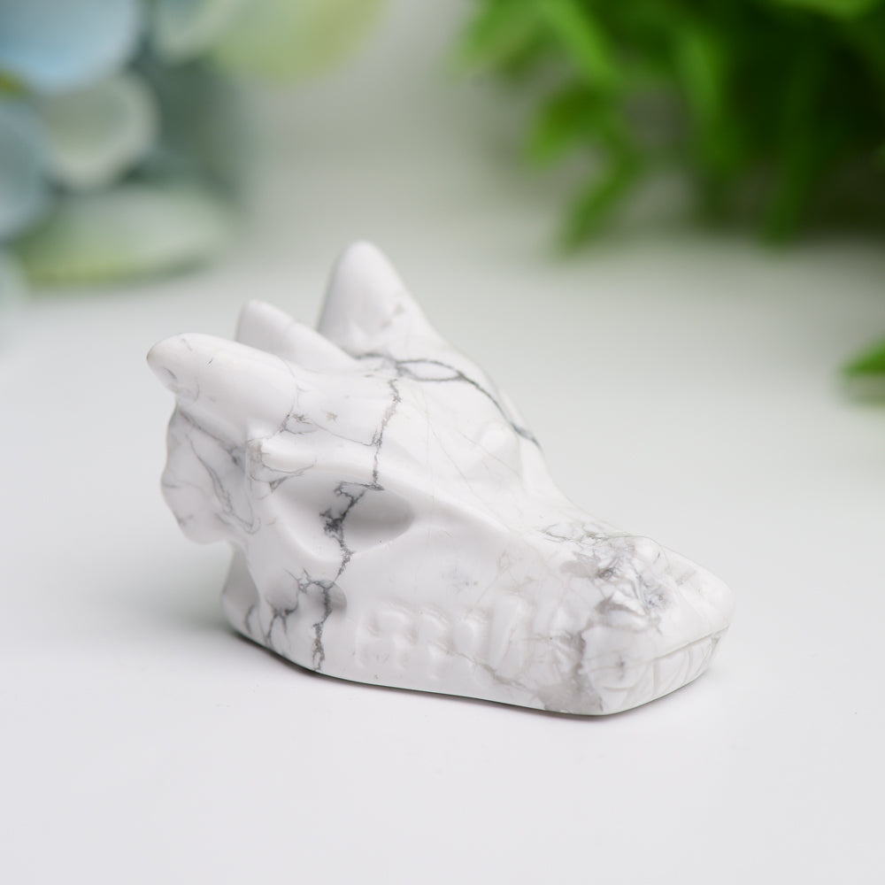 1.8" Mixed Crystal Dragon Head Figurine for Feng Shui