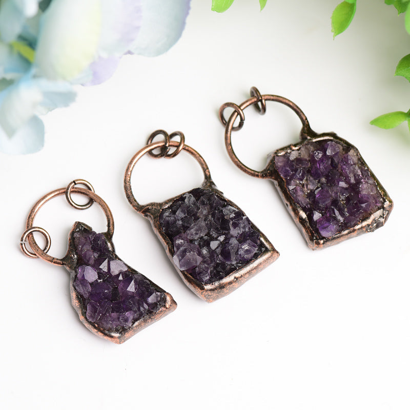 20g Amethyst Crystal Cluster Pendant for Meditation