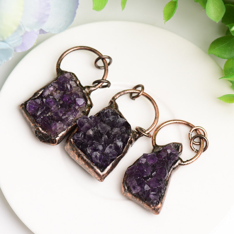 20g Amethyst Crystal Cluster Pendant for Meditation