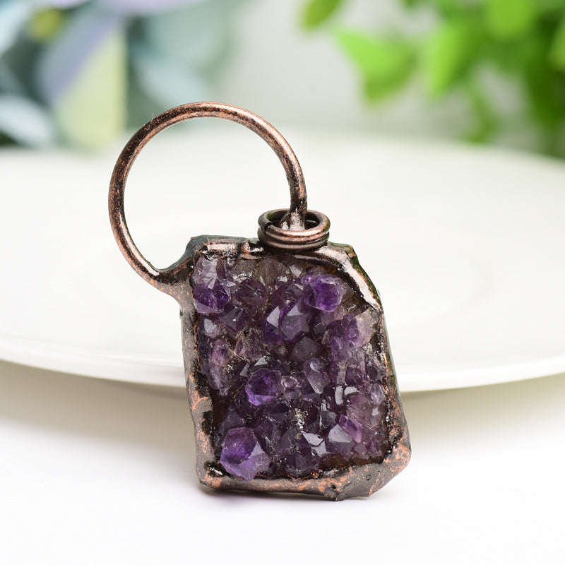 20g Amethyst Crystal Cluster Pendant for Meditation