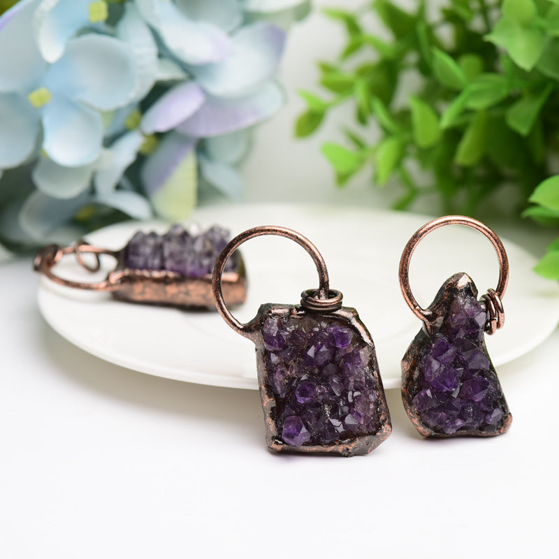 20g Amethyst Crystal Cluster Pendant for Meditation