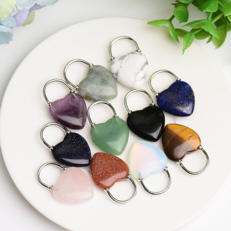 1.2" Mixed Crystal Heart Pendant for Spiritual Healing