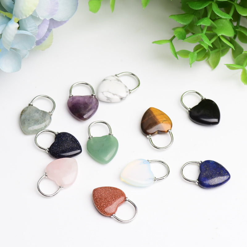1.2" Mixed Crystal Heart Pendant for Spiritual Healing