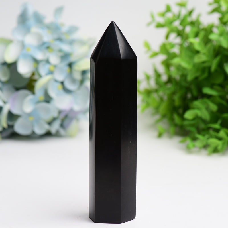 6-8 Inch Black Tourmaline Crystal Healing Tower