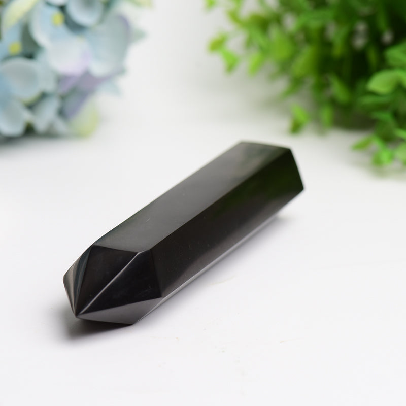 6-8 Inch Black Tourmaline Crystal Healing Tower