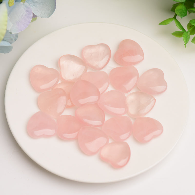 0.8 inch Rose Quartz Heart Crystal for Healing & Love