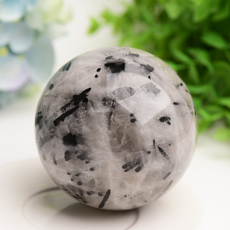 Black Tourmaline Crystal Sphere 2.5-4 Inch Healing Orb